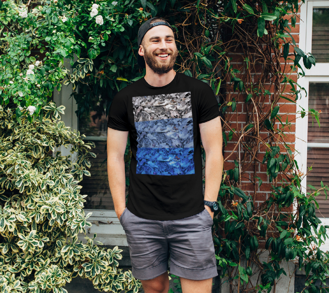 DTG Unisex Short Sleeve T-Shirt Dried Leaves Blues And Grey Tint Ombre preview