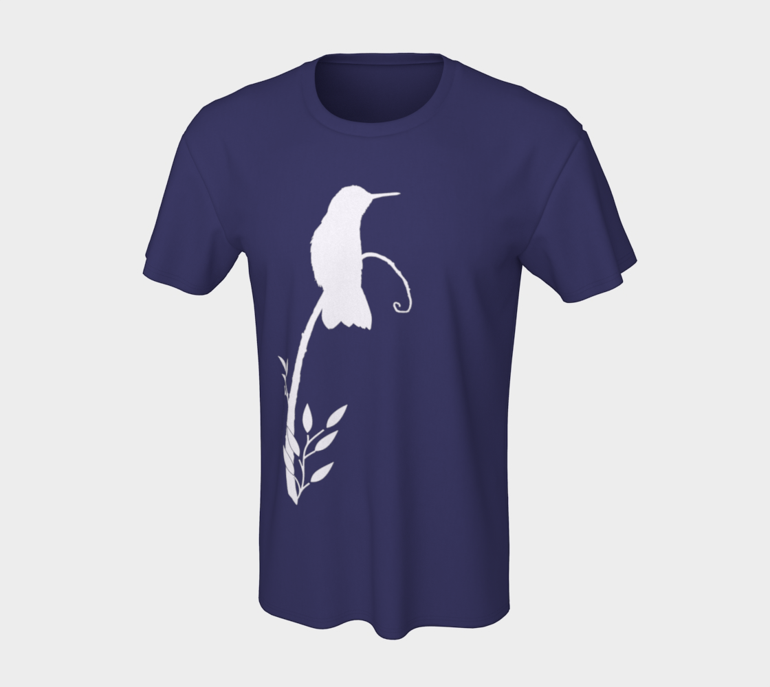 Aperçu de Graphic White Hummingbird Silhouette Branch Leaves #7