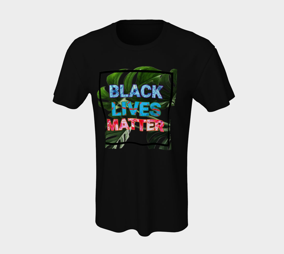 Aperçu de Black Lives Matter Tropical Tee Black #7