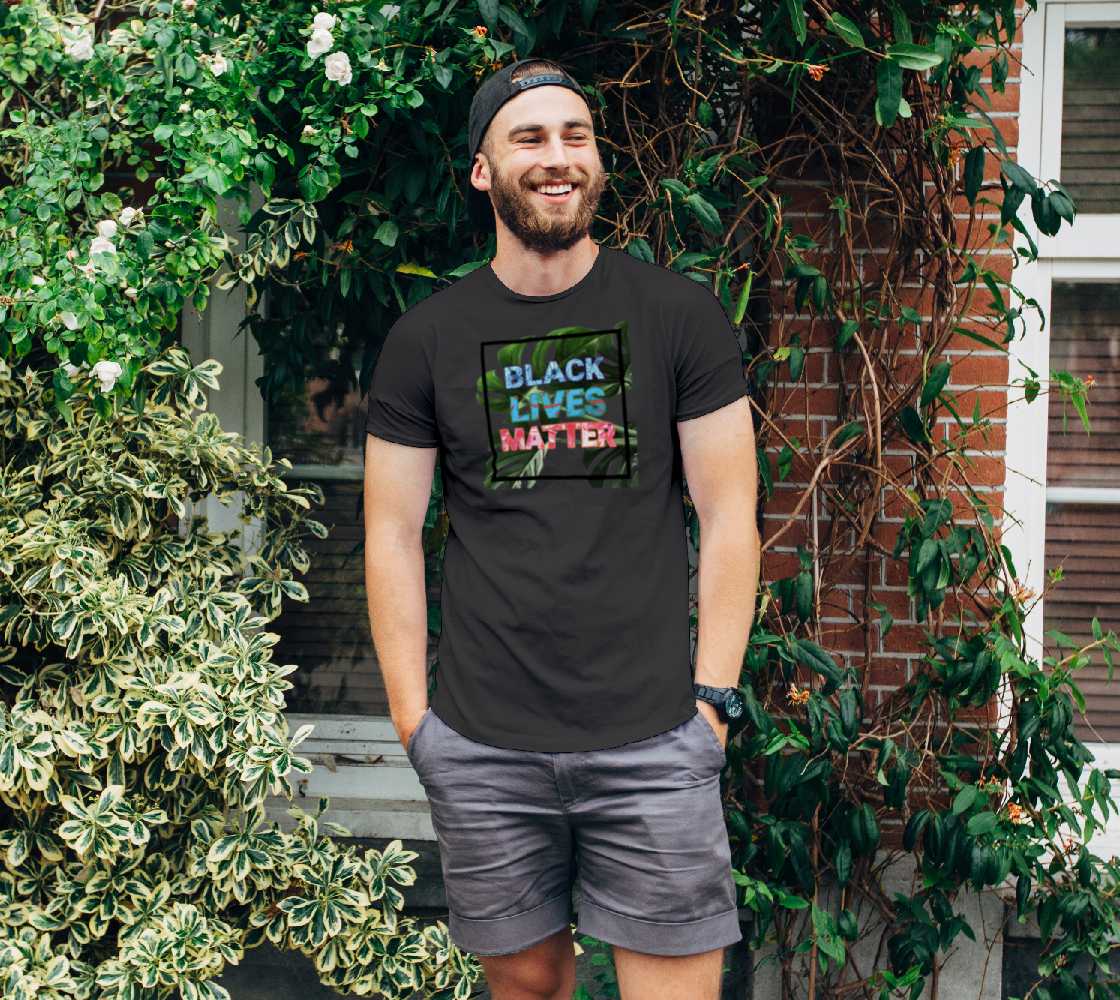 Black Lives Matter Tropical Tee Charcoal preview