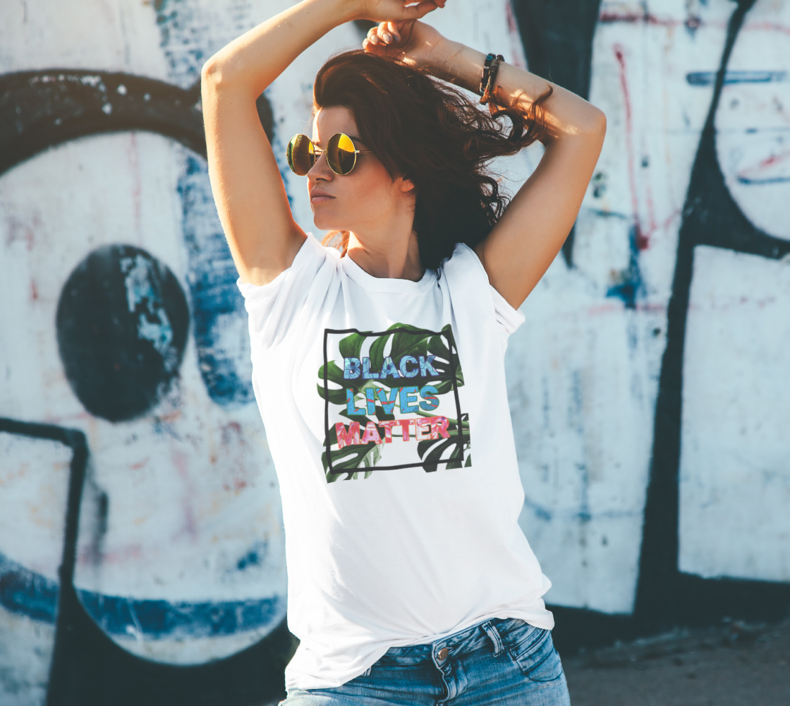 Aperçu de Black Lives Matter Tropical Tee White #4