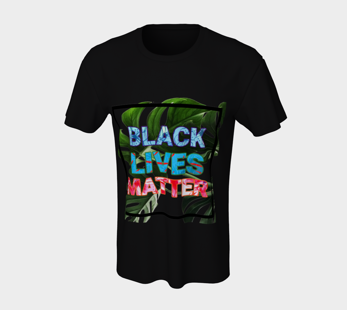Aperçu de Black Lives Matter Tropical Tee Black #7