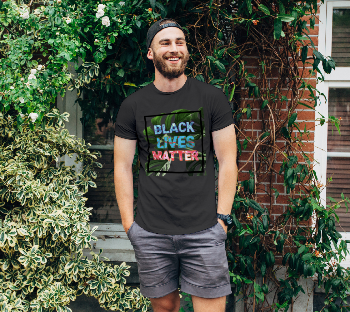 Black Lives Matter Tropical Tee Charcoal preview