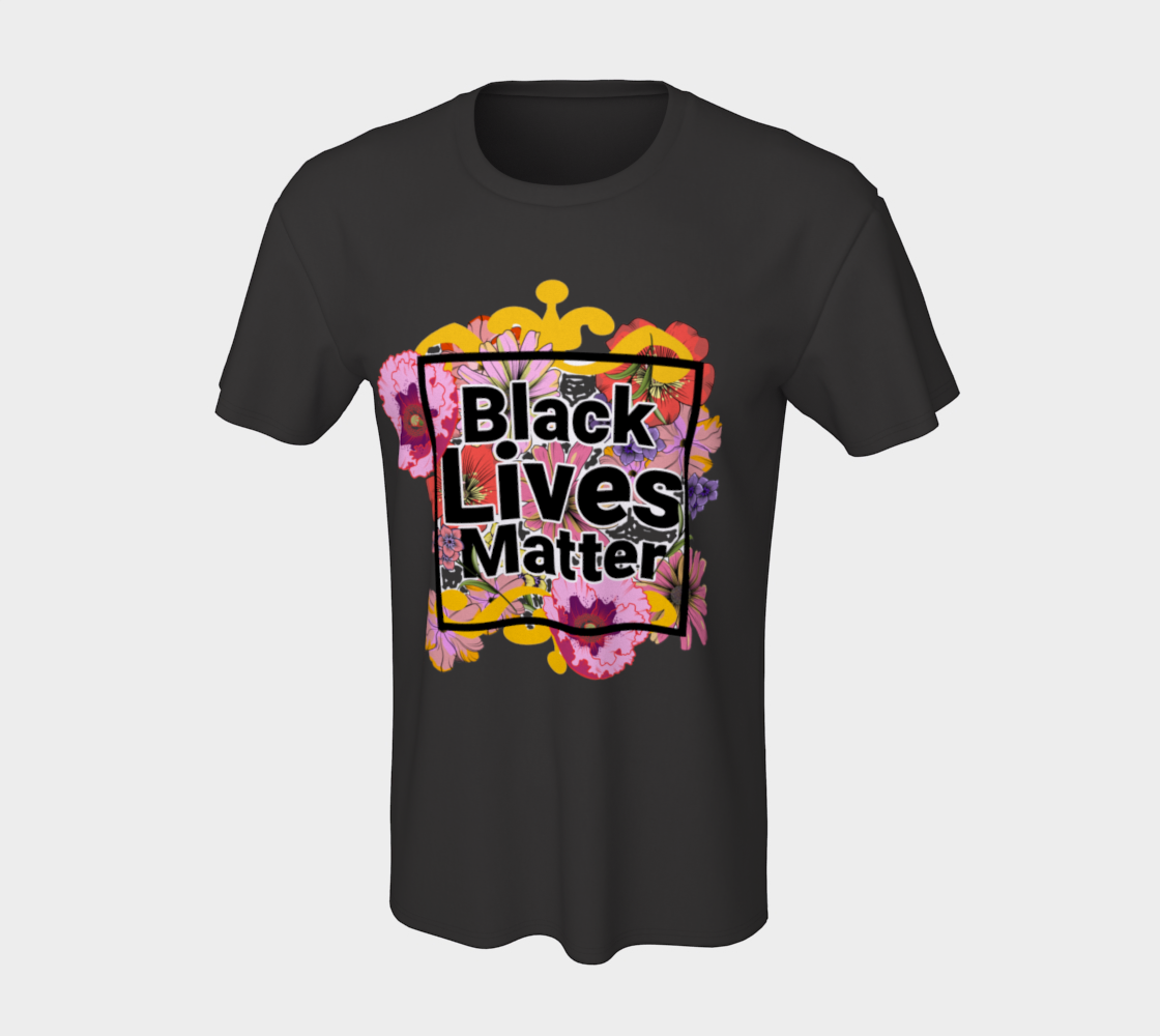 Aperçu de Black Lives Matter Floral Tee Charcoal #7
