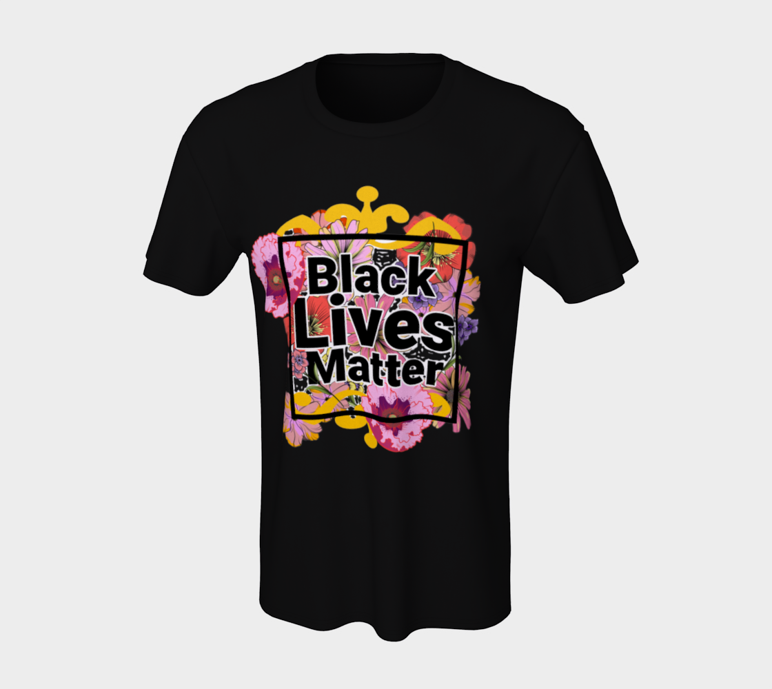Aperçu de Black Lives Matter Floral Tee Black #7