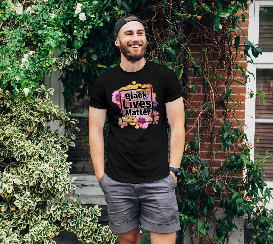 Black Lives Matter Floral Tee Black preview