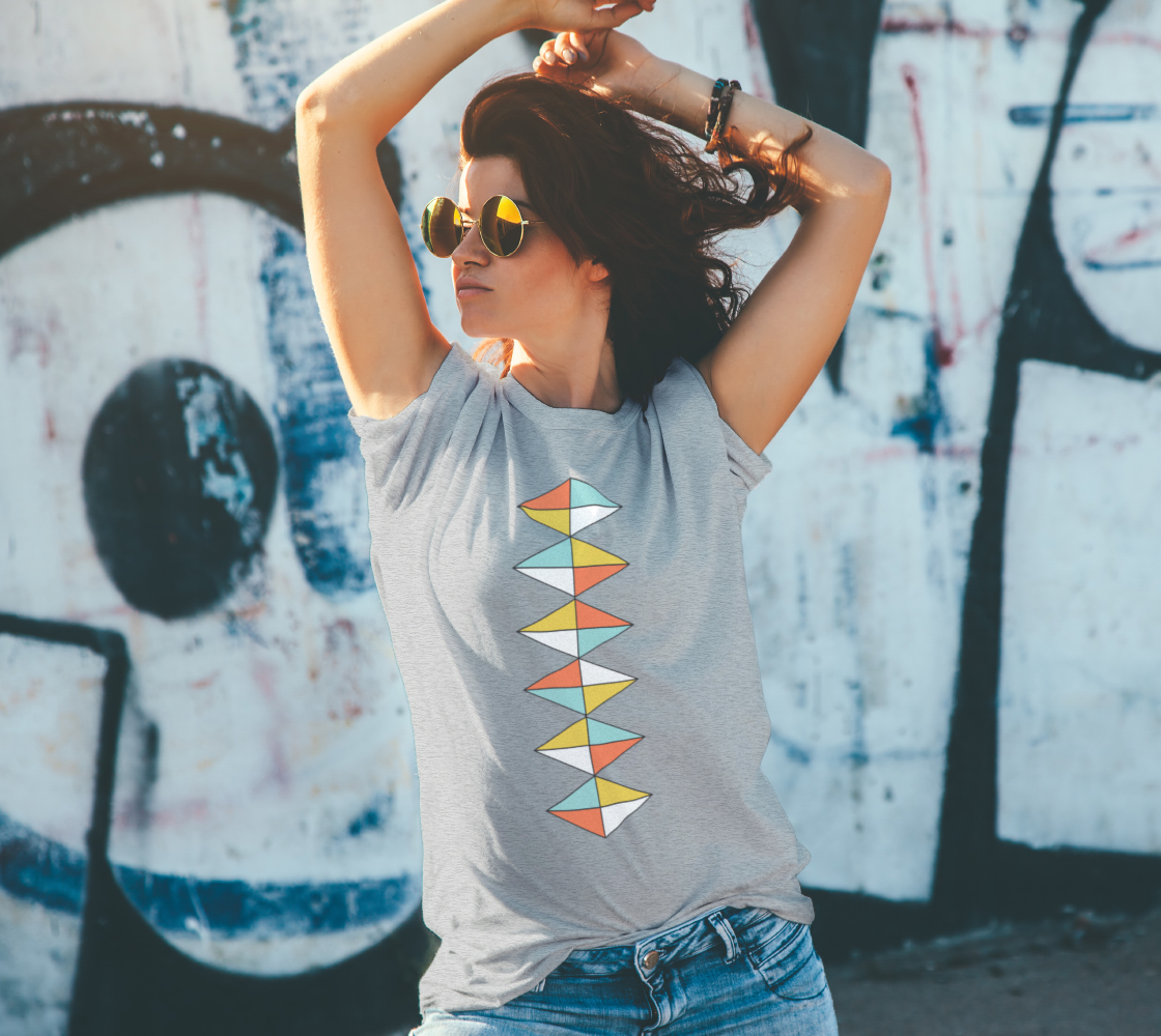 Aperçu de Mid Century Diamonds Tee Gray #4