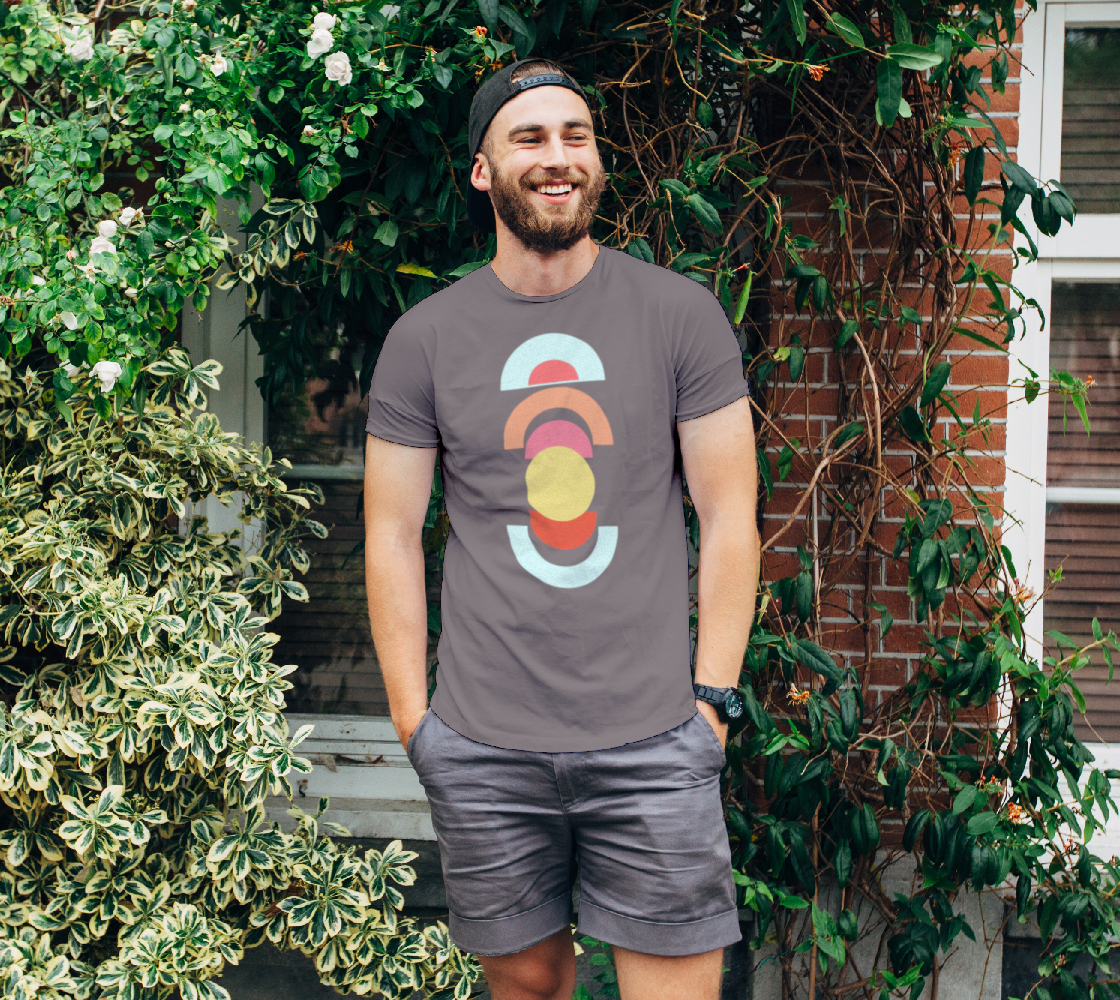 Mid Century Shapes Tee Dark Gray preview