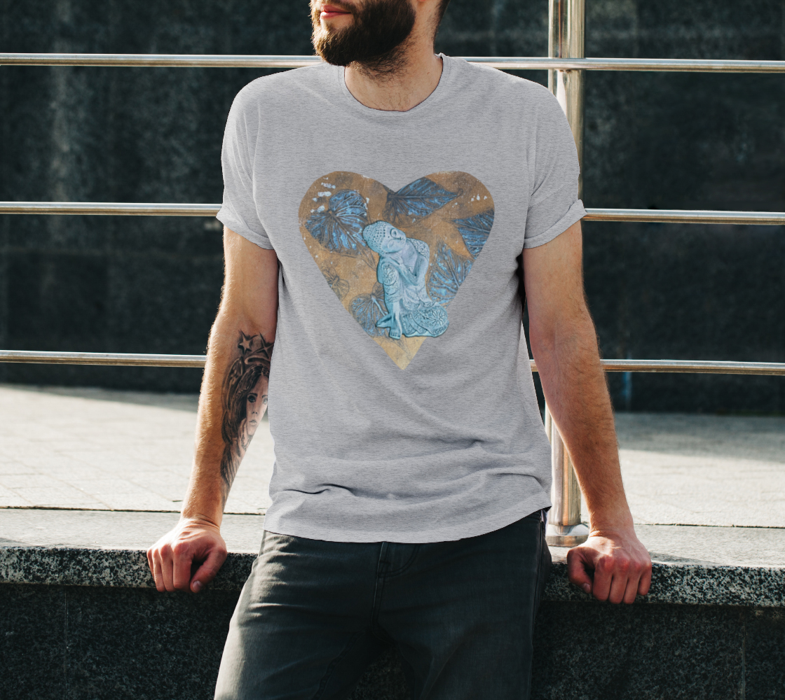 Blue Buddha & Leaf Heart Unisex T preview #3