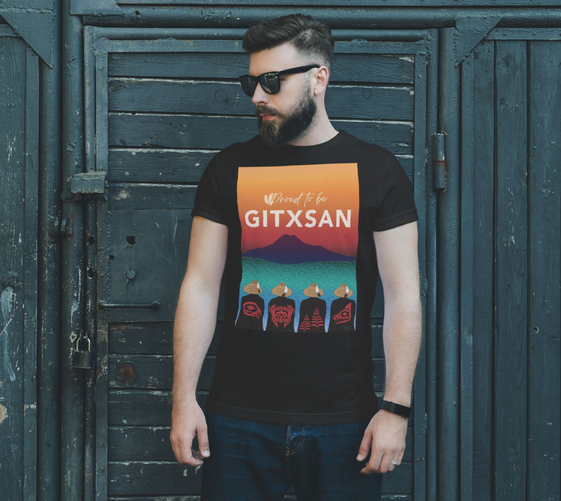 Proud to be Gitxsan - Black Tshirt preview #2