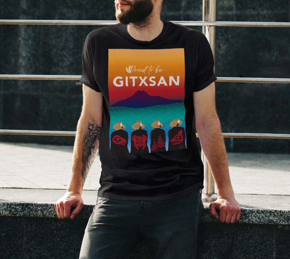 Proud to be Gitxsan - Black Tshirt thumbnail #4