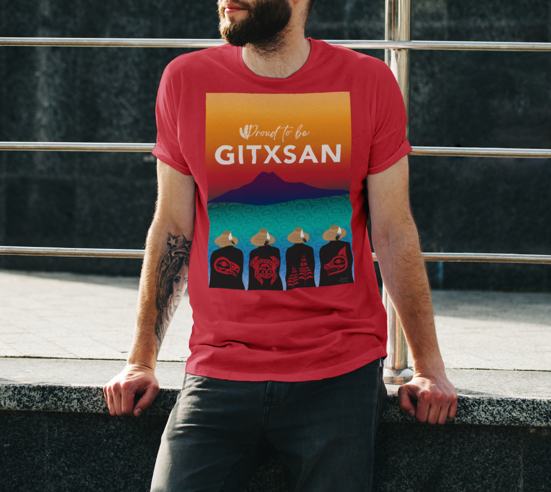 Proud to be Gitxsan - Red Tshirt thumbnail #4