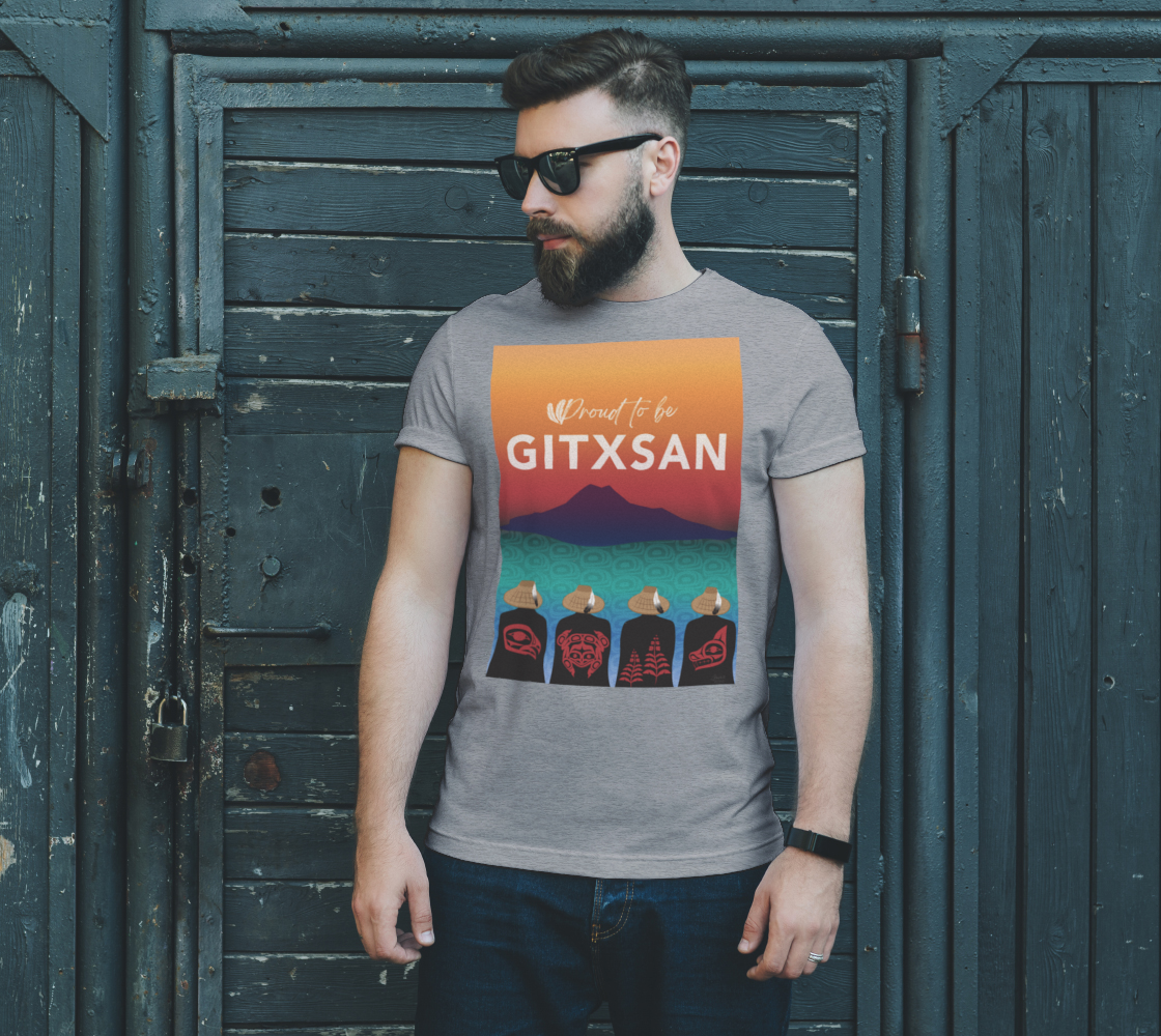 Proud to be Gitxsan - Grey Tshirt thumbnail #3