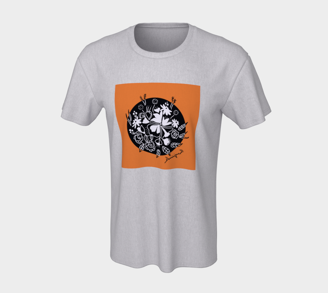 Floral sur Orange t-shirt preview #7