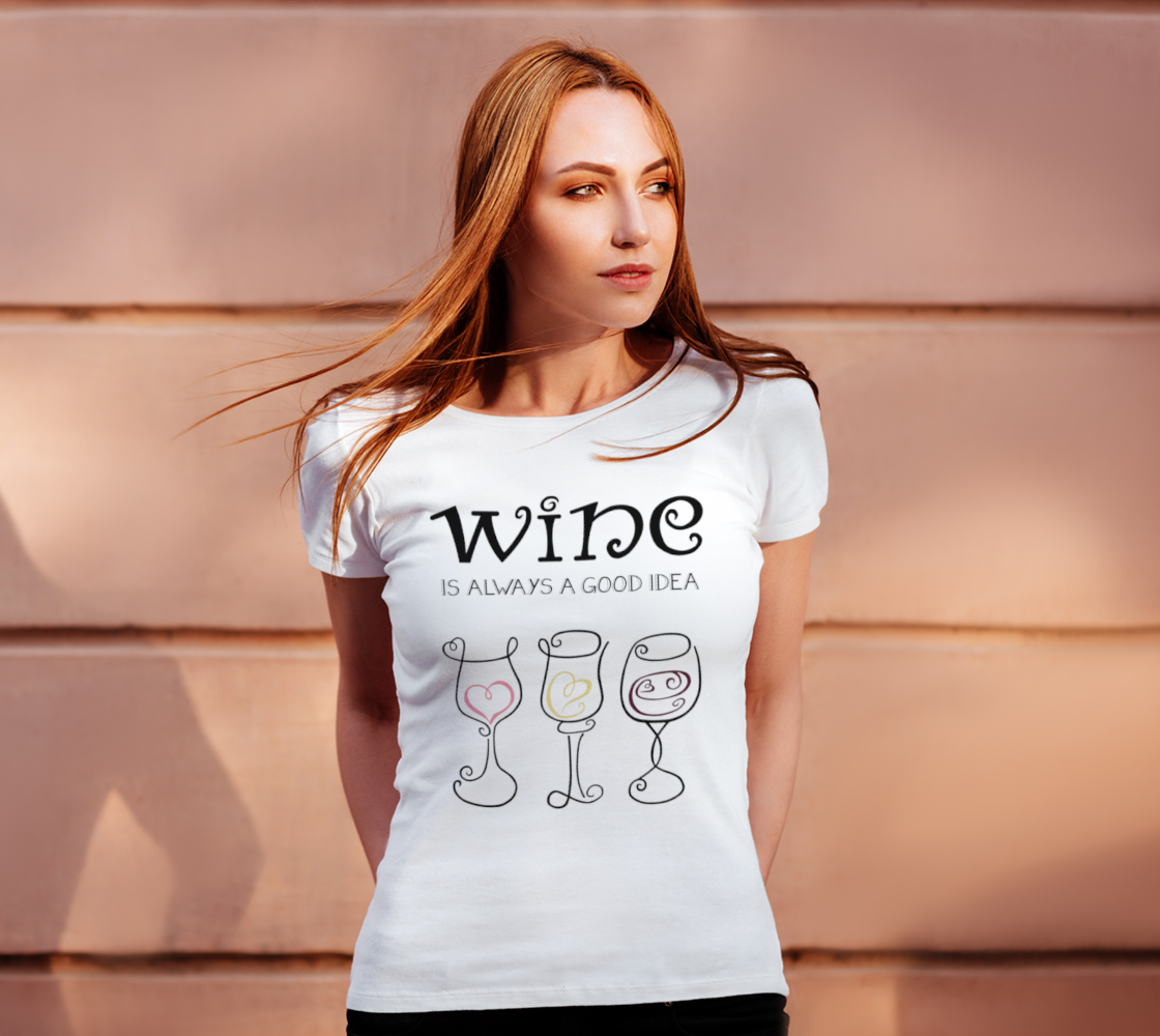 Aperçu de Wine is Always a Good Idea Women's Tee #4