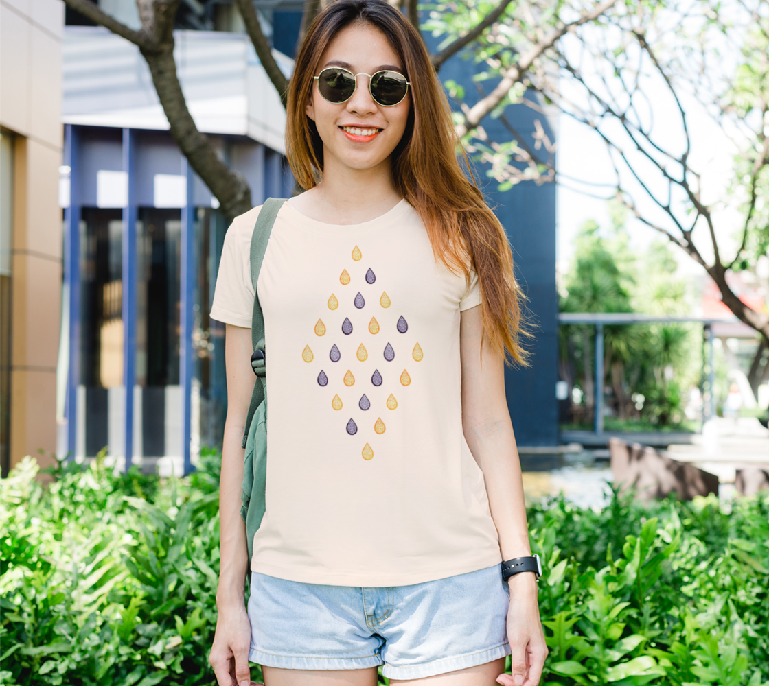 Purple and yellow raindrops Women's Tee preview