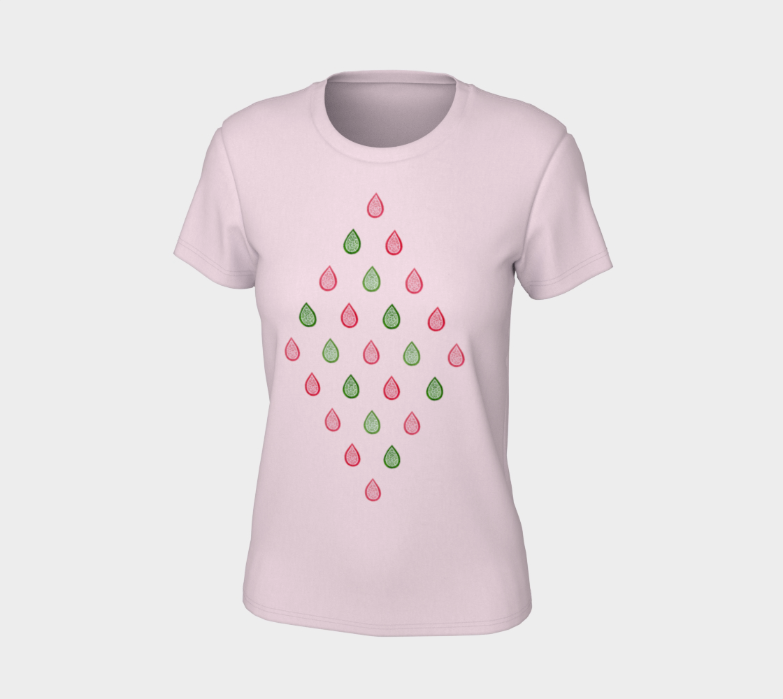 Pink and green raindrops Women's Tee preview #7