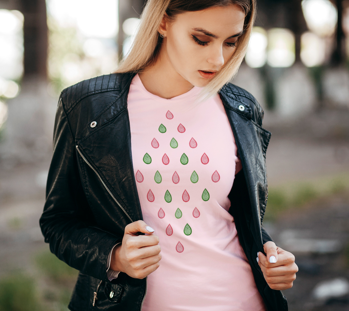 Pink and green raindrops Women's Tee preview #2