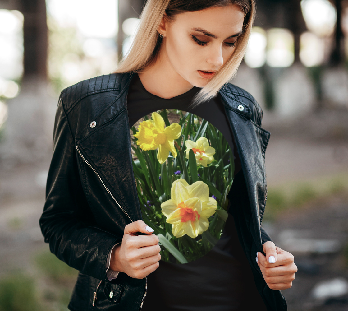 Yellow Daffodil Flower Womens Tee preview #2