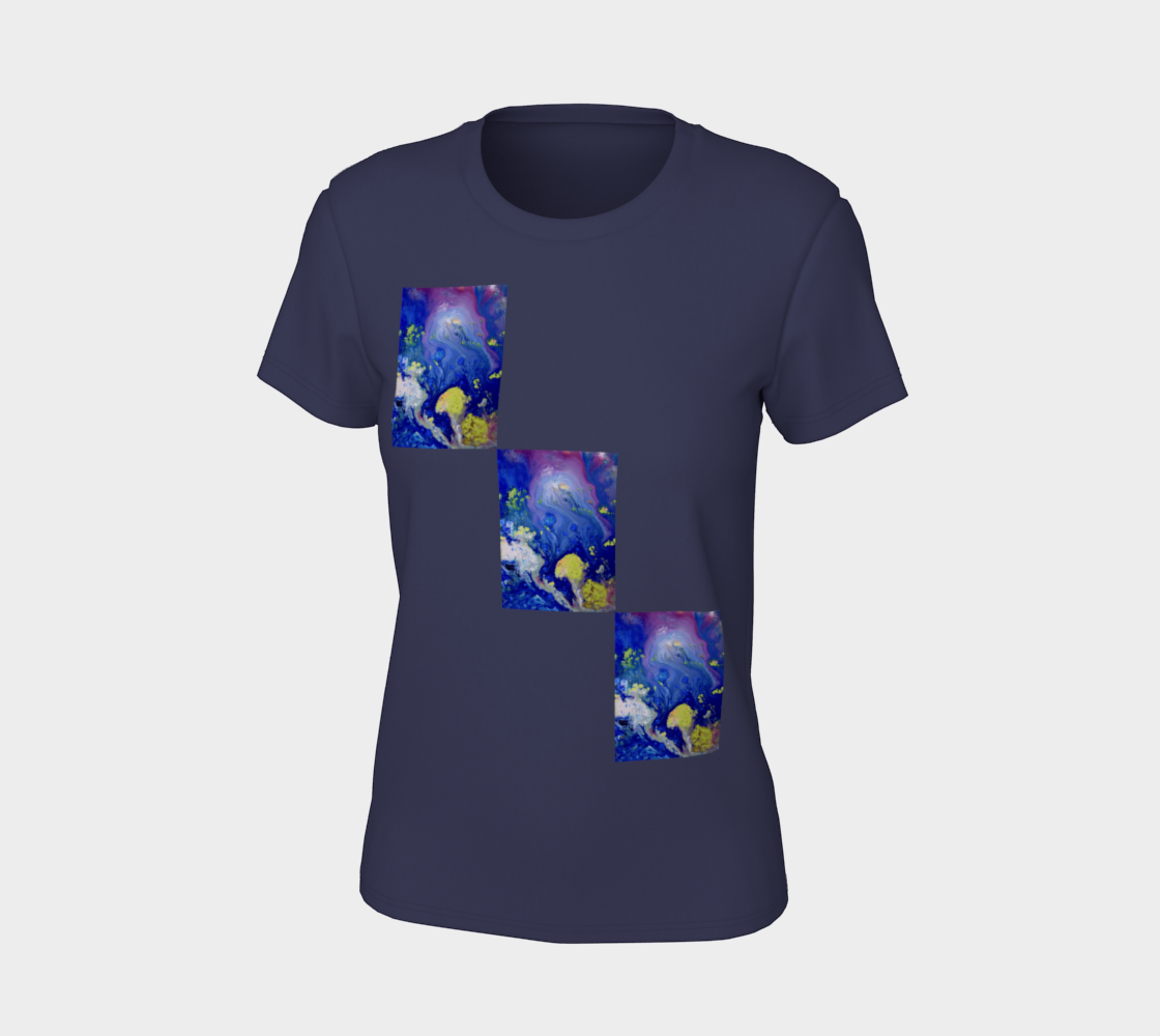 Aperçu de Blue Magic Flowers Bella Tshirt #7