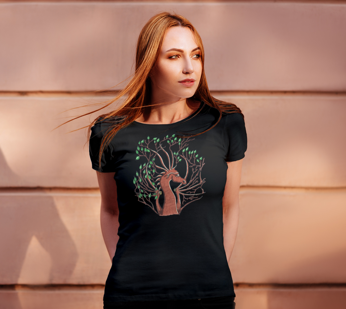 dragon head tree t shirt preview #4