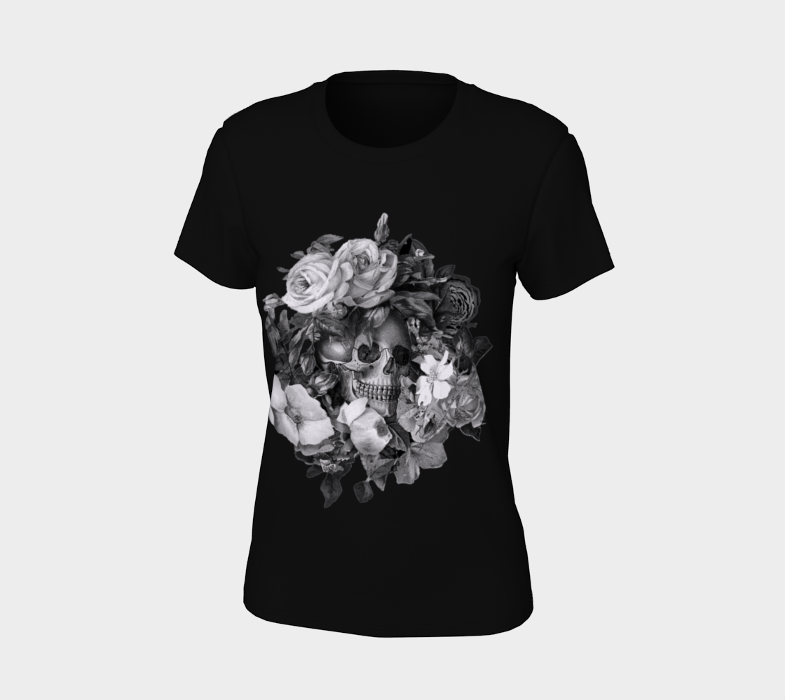 Skull Floral Memento Ladies T-Shirt preview #7
