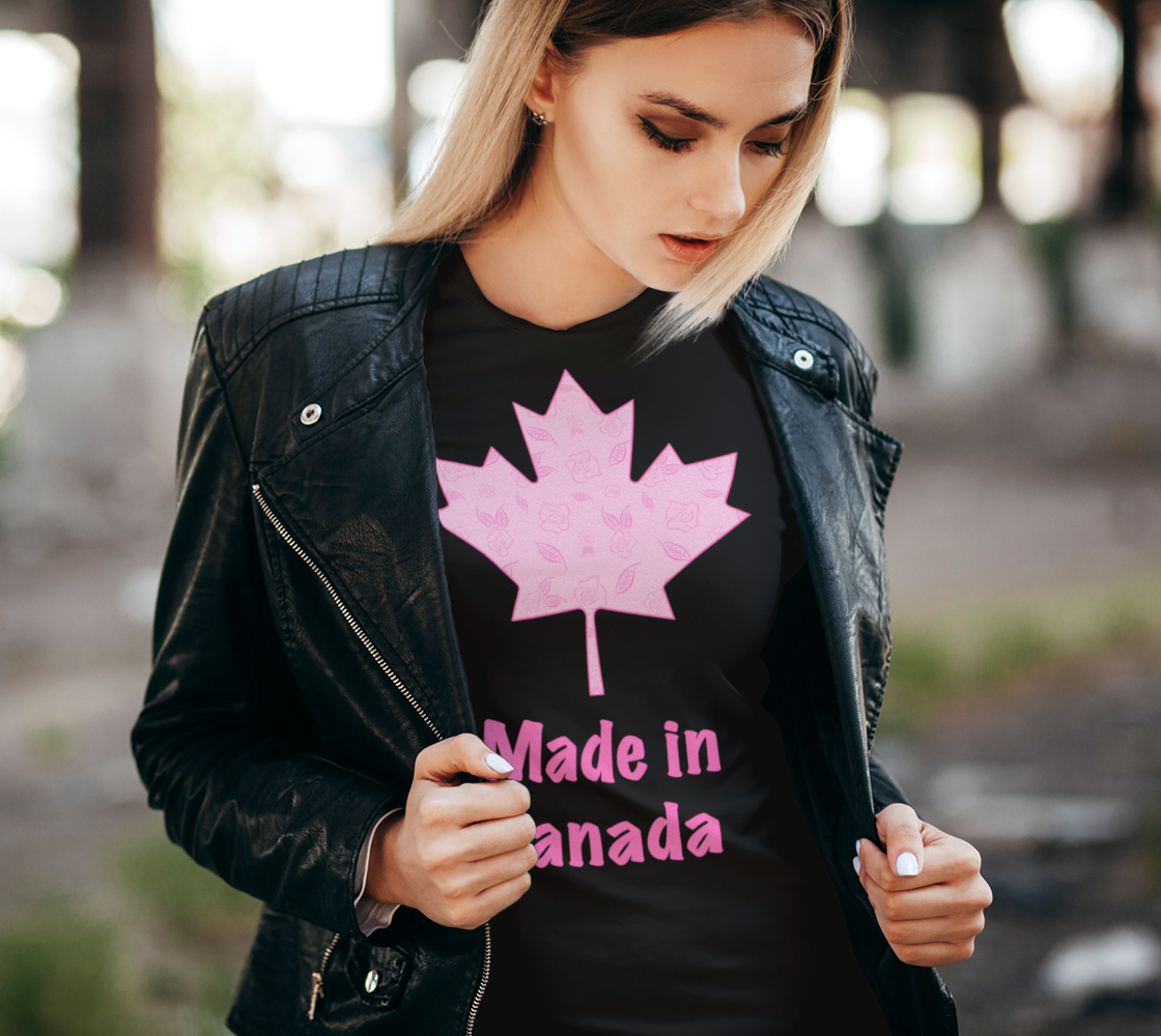 Aperçu de Made in Canada Women's Tee - Cartoon Rose #2