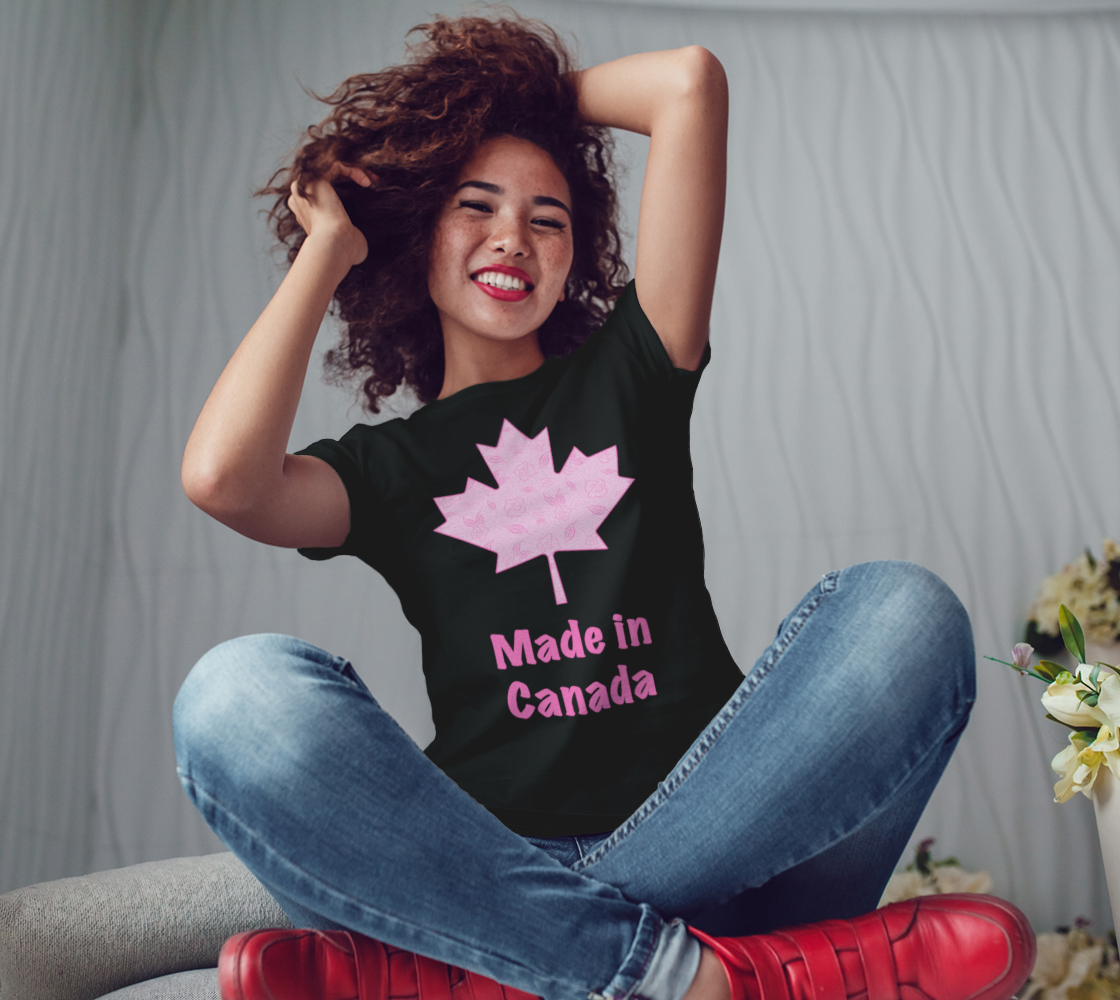 Made in Canada Women's Tee - Cartoon Rose thumbnail #4