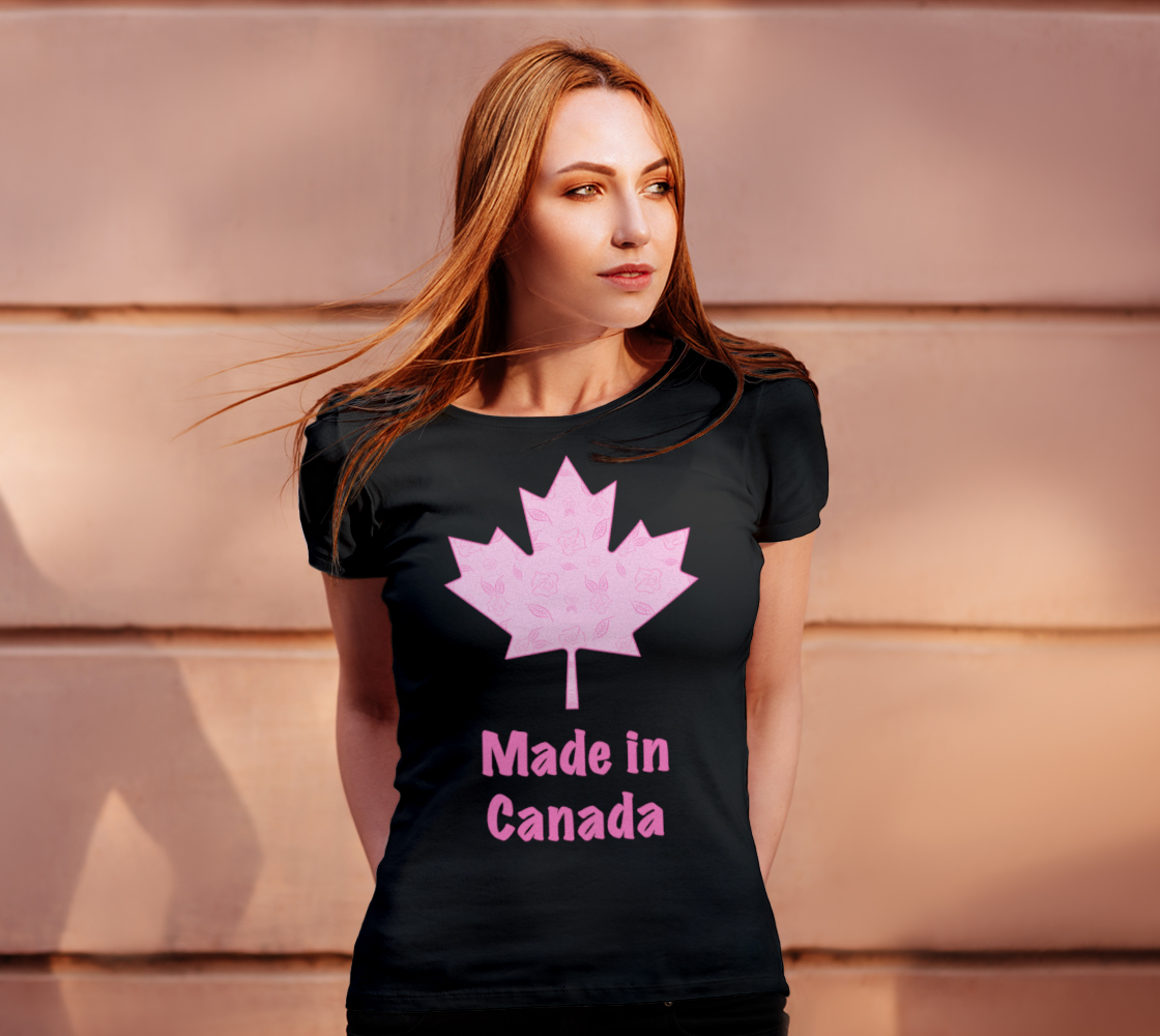 Made in Canada Women's Tee - Cartoon Rose preview #4