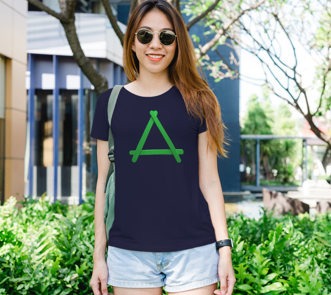 Popstick Triangle in Green Womens Tee preview