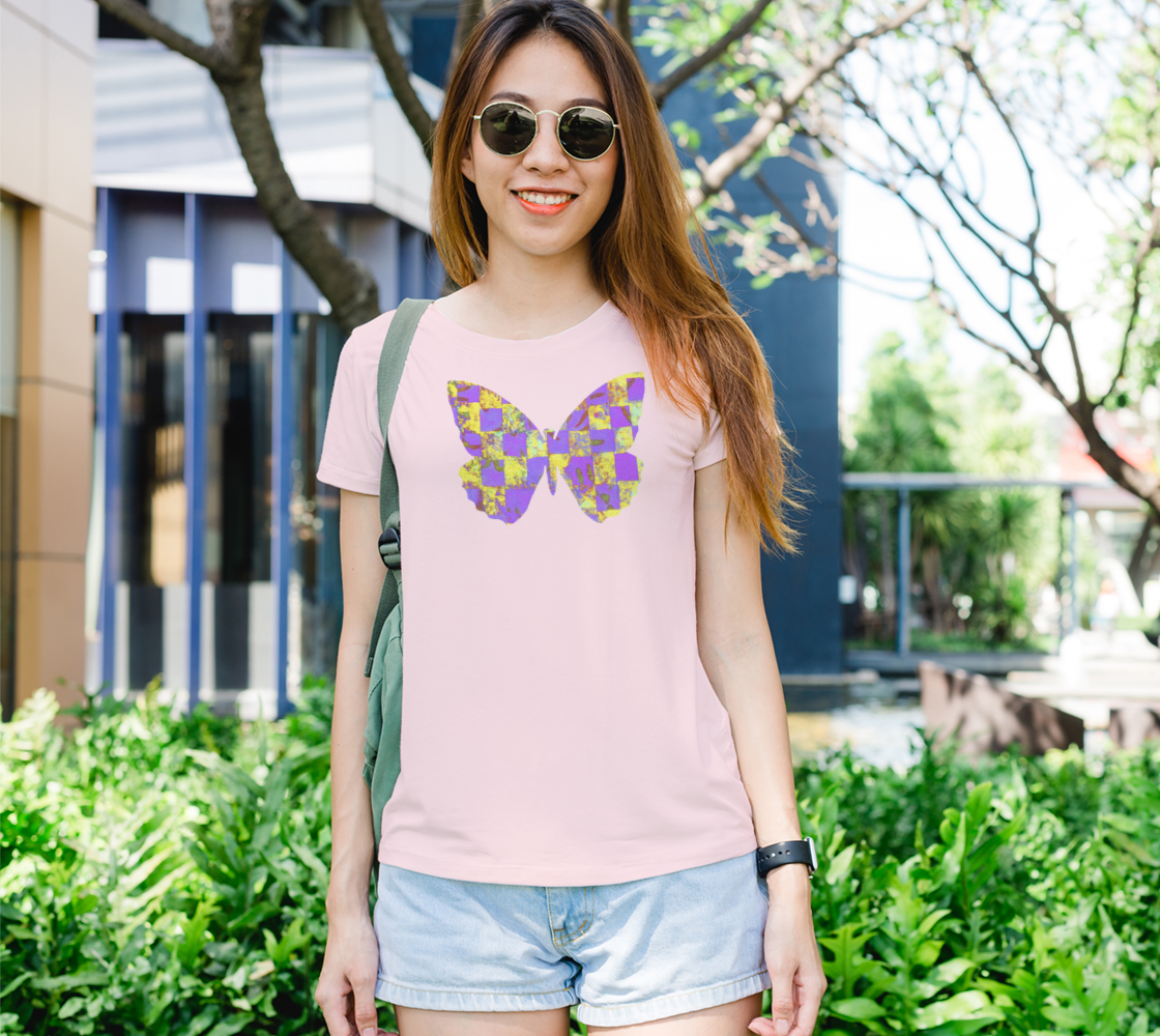 Butterfly in Yellow and Purple Womens Tee preview