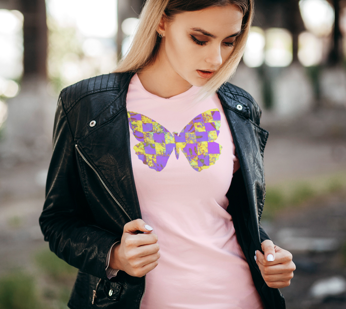 Butterfly in Yellow and Purple Womens Tee preview #2