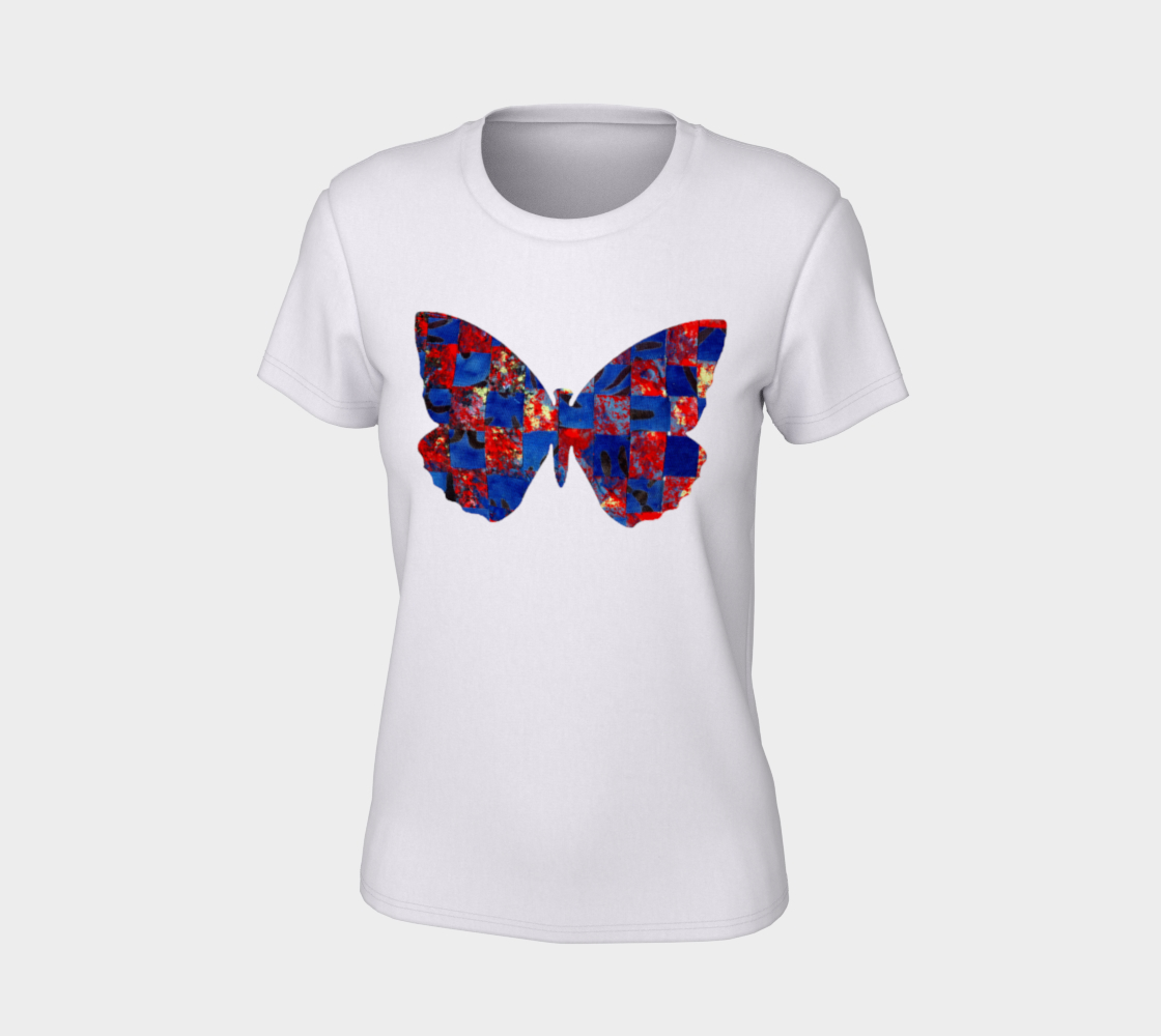 Butterfly in Red and Blue Womens Tee preview #7