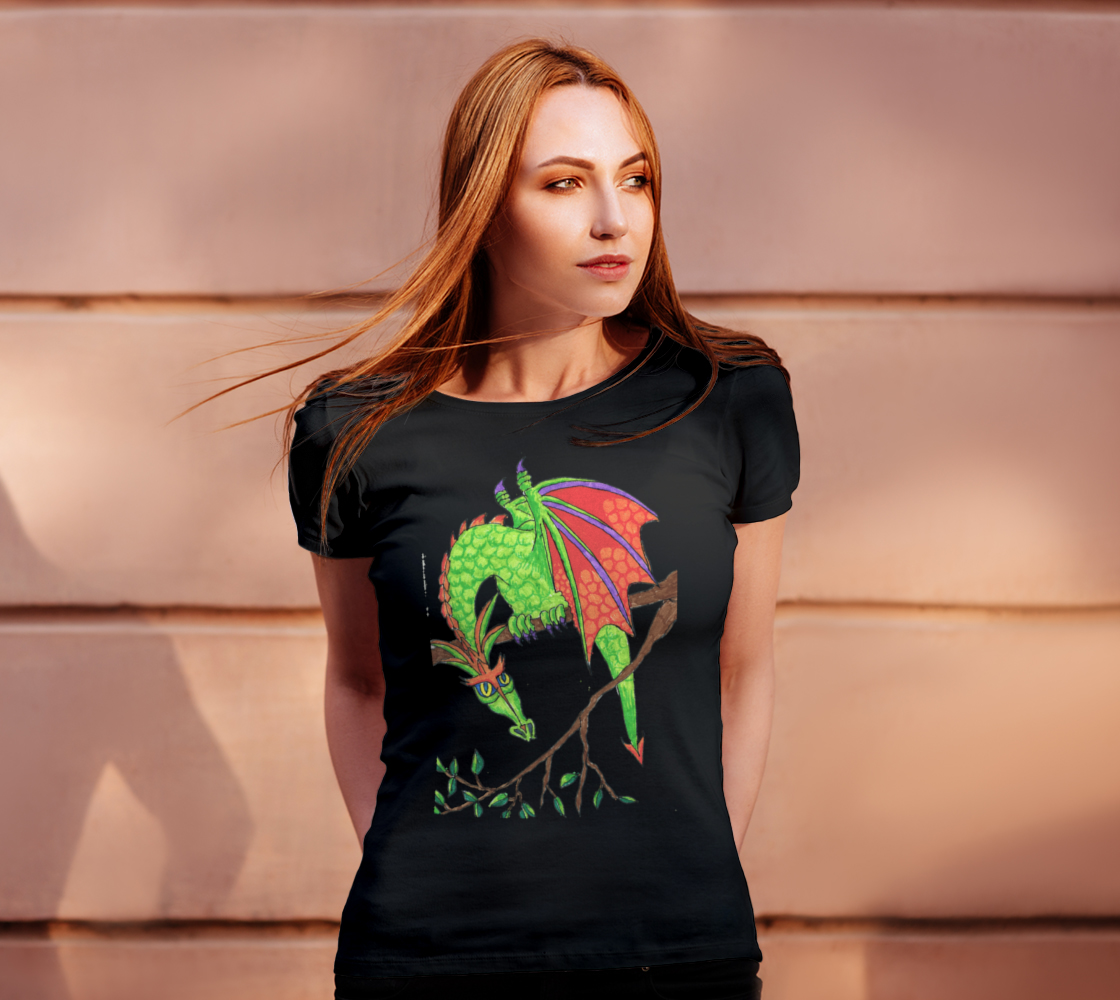 dragon in tree t shirt preview #4