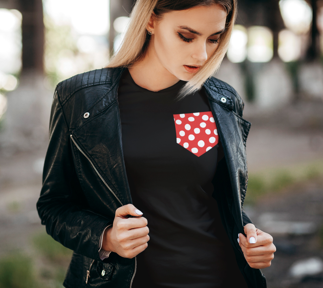 All About the Dots Pocket Women's Tee - Red Miniature #3