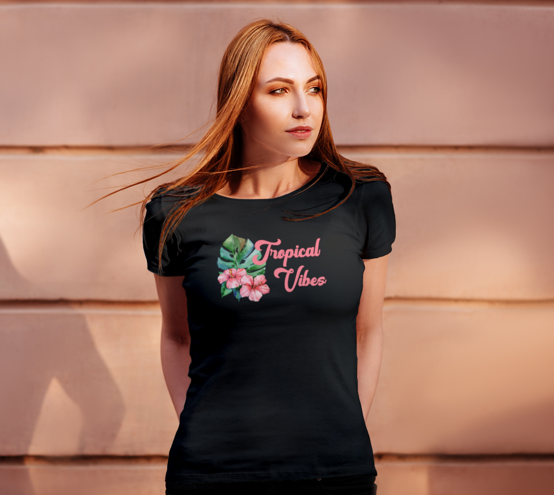 Tropical Vibes Floral Watercolor Tee preview #4
