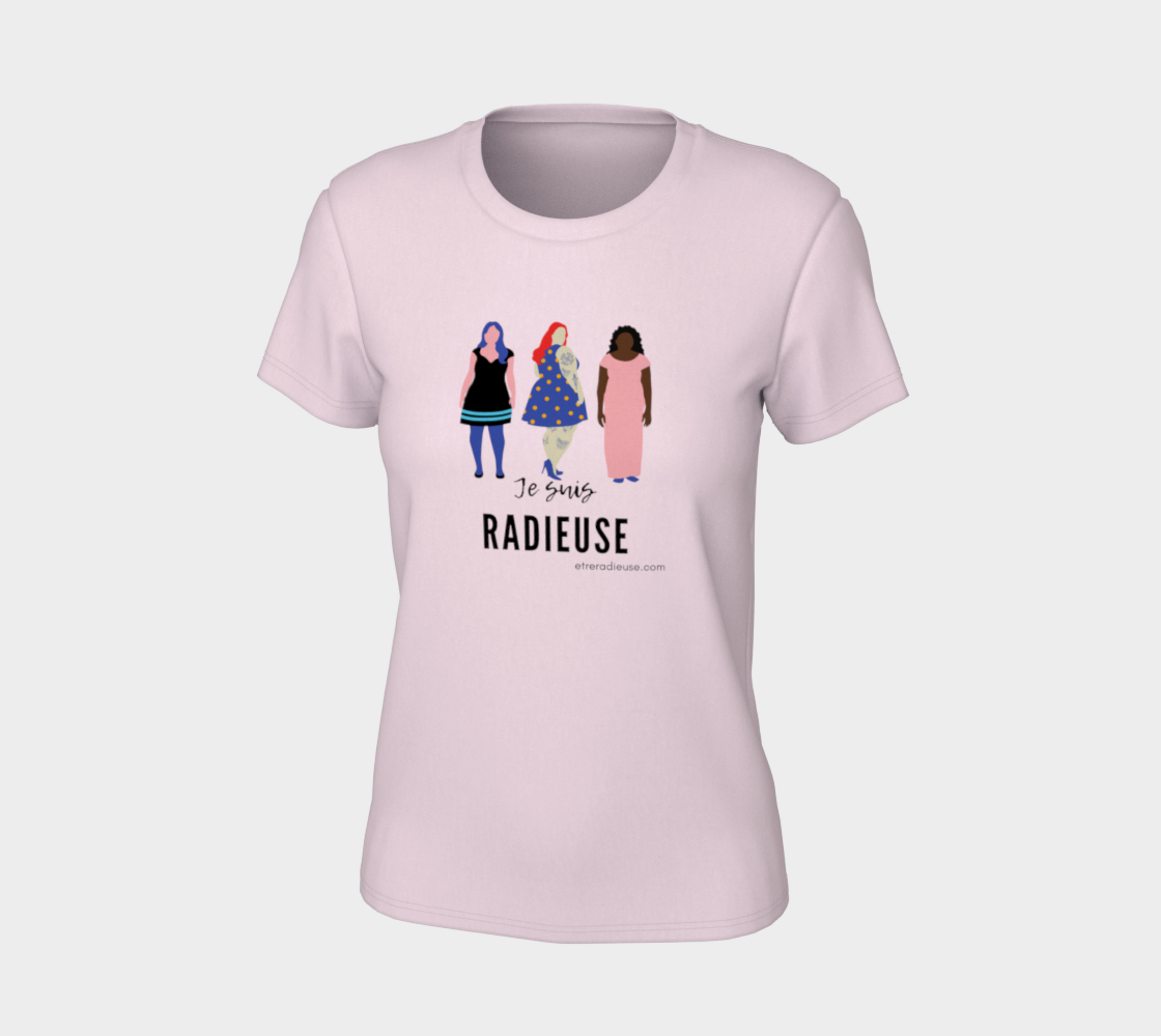 t-shirt je suis radieuse rose preview #7