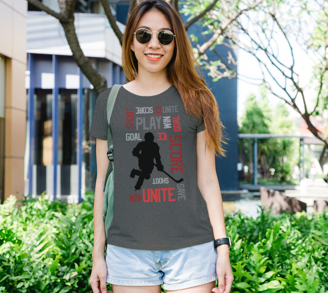 For the Love of Hockey Womens Fitted Tee - Red preview