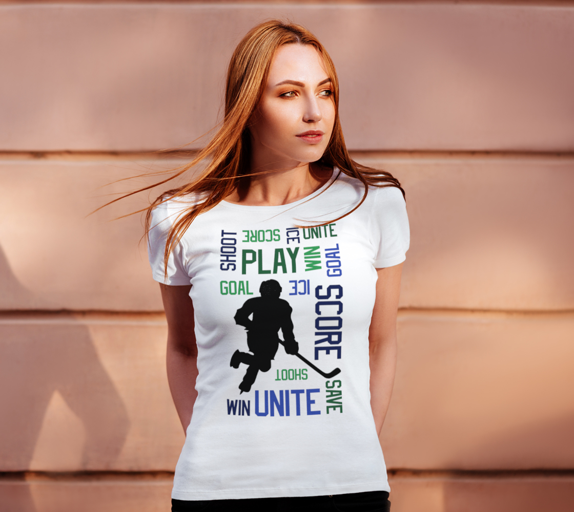 Aperçu de For the Love of Hockey Unisex Tee - Blue #4