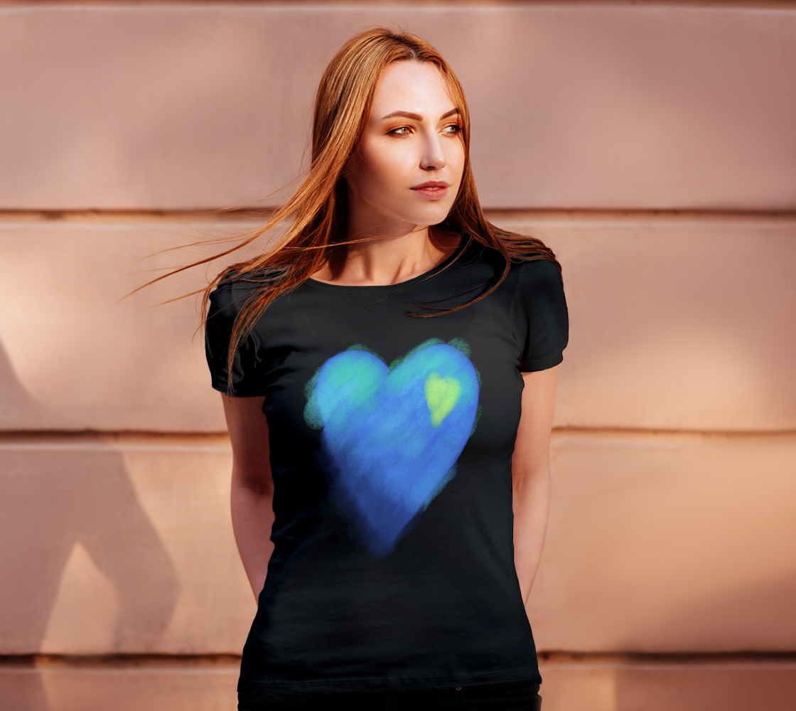 Blue Heart Abstract Wearable Art preview #4
