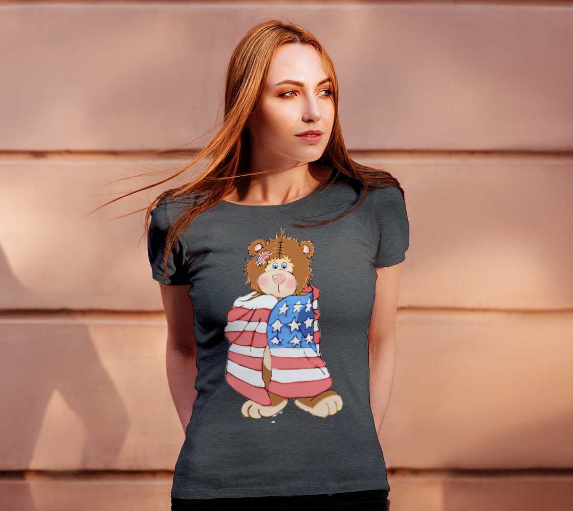 Cute Bear Wrapped In A Flag preview #4