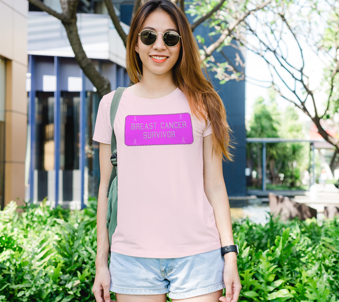 License Plate Breast Cancer Survivor Women's Tee preview