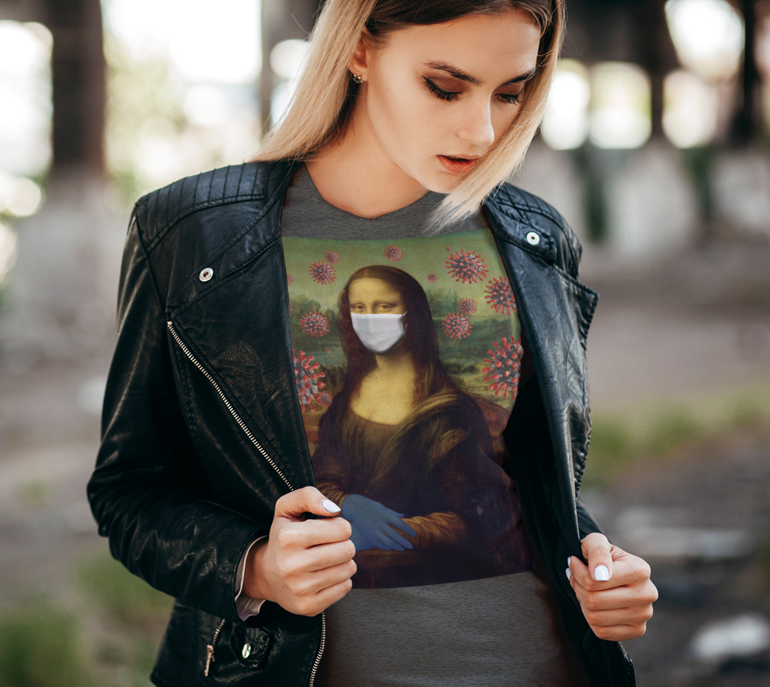 Mona Lisa Coronavirus Virus Protection Measure Women's Tee, AOWSGD preview #2
