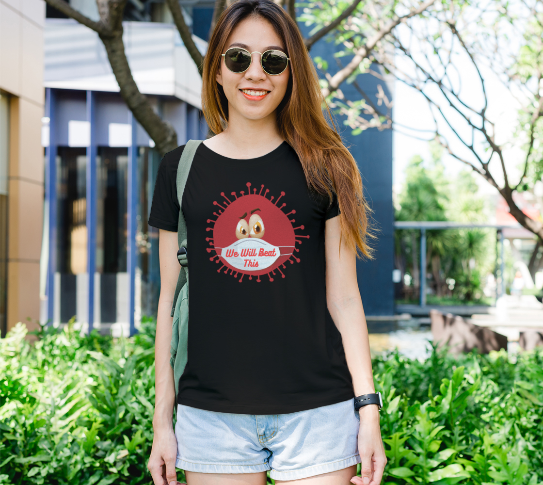 We Will Beat This Coronavirus, Red Virus with Face Women's Tee, AOWSGD preview