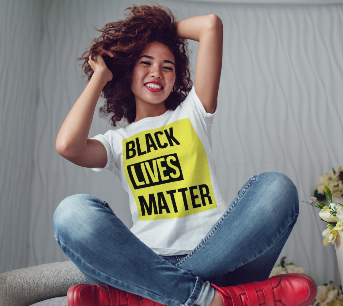 Black Lives Matter Bold Quote Yellow Background Women's Tee, AOWSGD preview #3