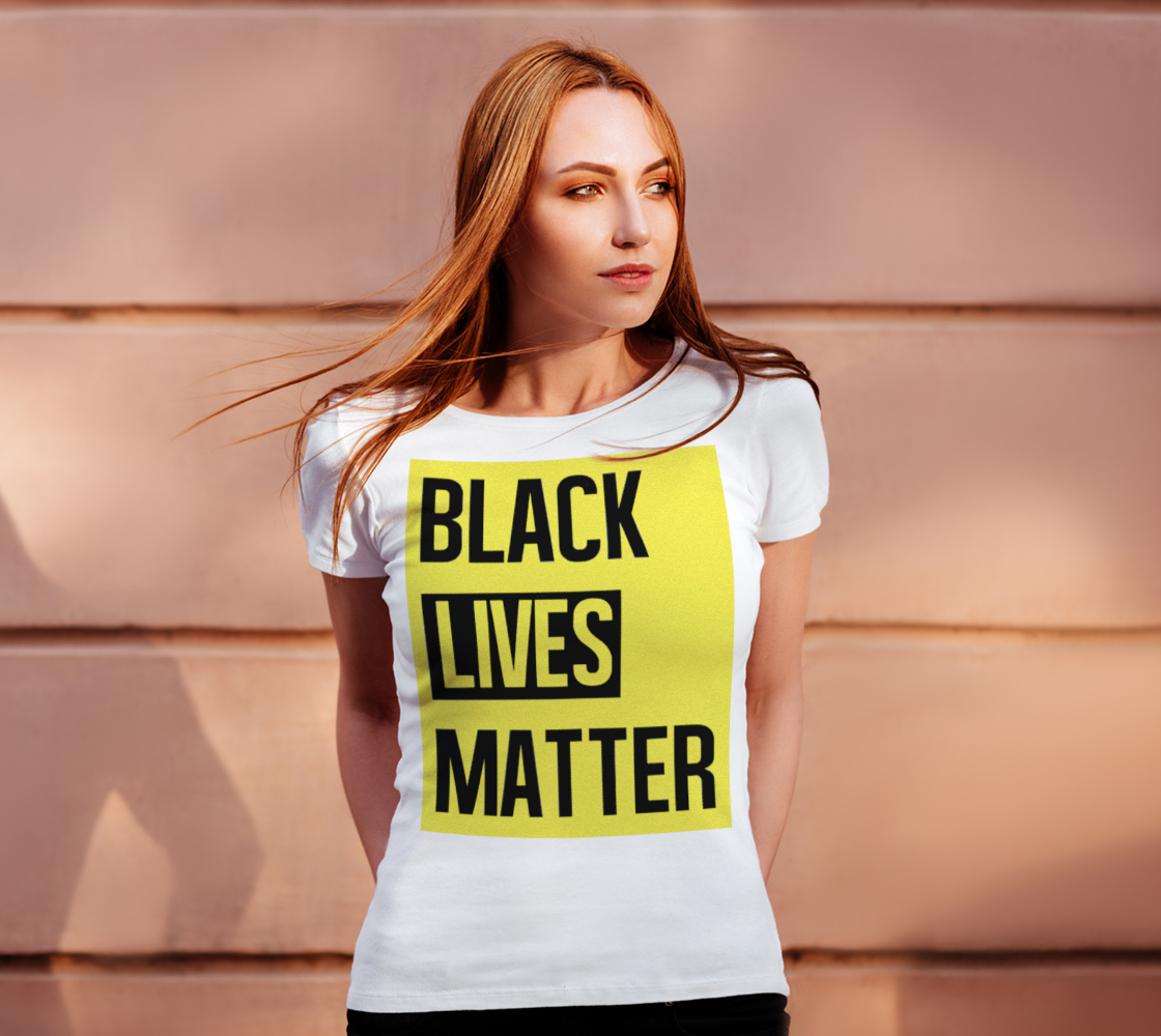 Black Lives Matter Bold Quote Yellow Background Women's Tee, AOWSGD preview #4