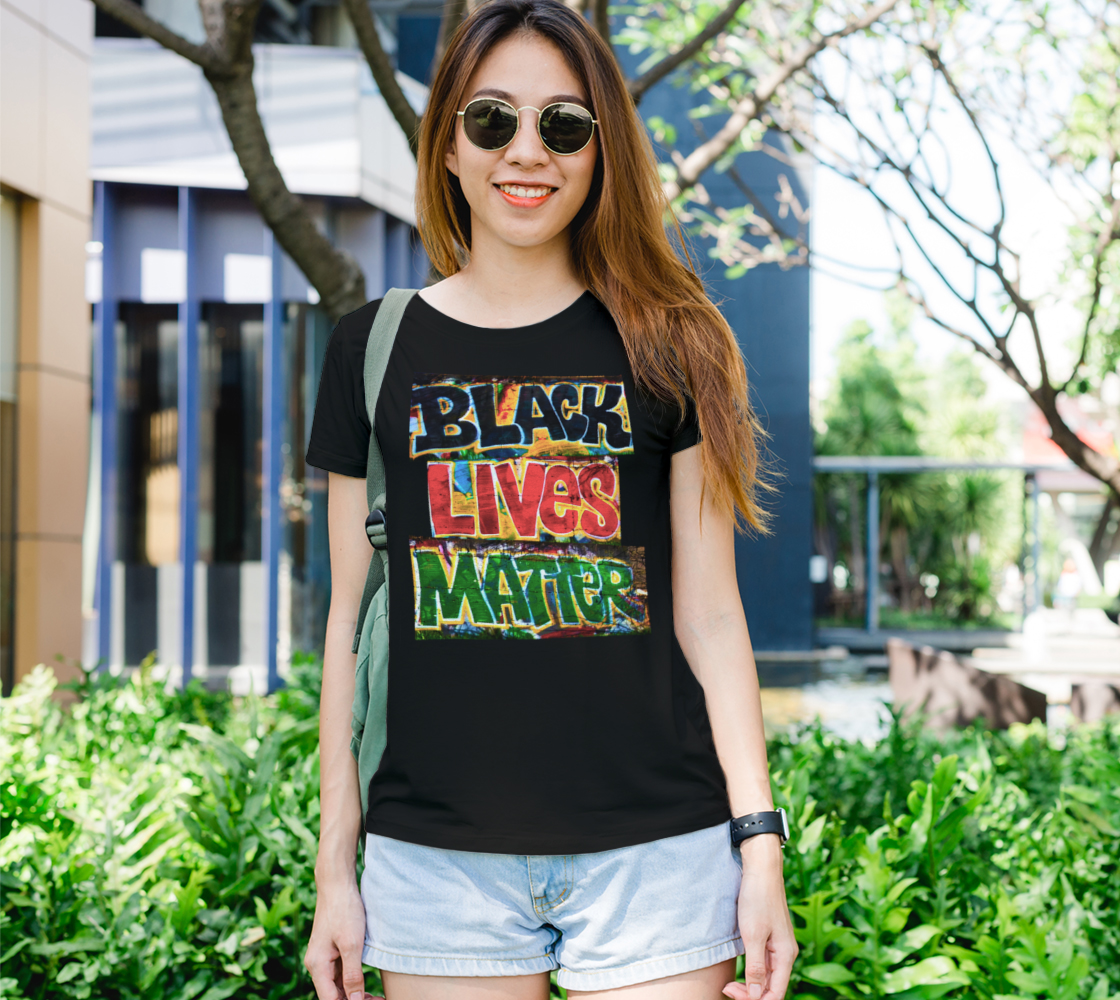 Aperçu de Black Lives Matter Graffiti Wall Women's Tee, AOWSGD