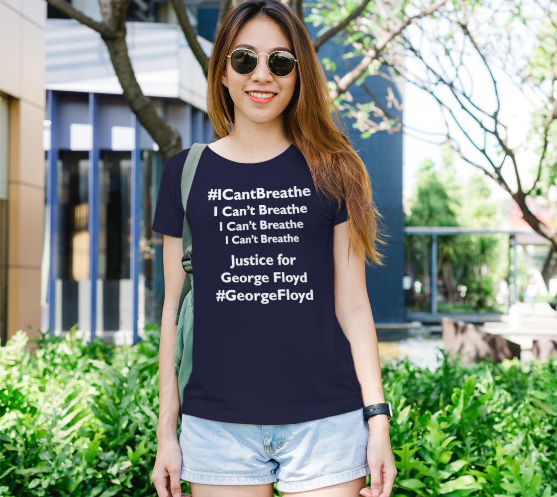 I Can't Breathe George Floyd Last Words BLM Women's Tee, AOWSGD preview