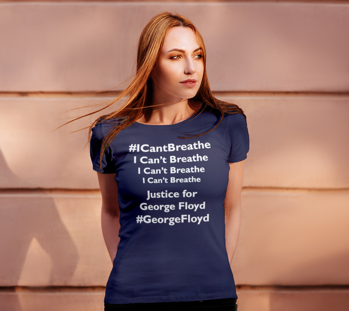 I Can't Breathe George Floyd Last Words BLM Women's Tee, AOWSGD preview #4