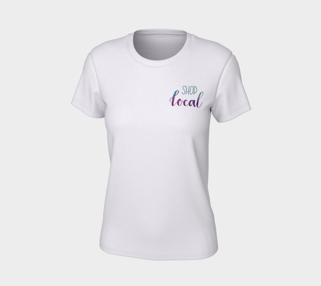 Shop Local - white tee, multicolour lettering preview #7